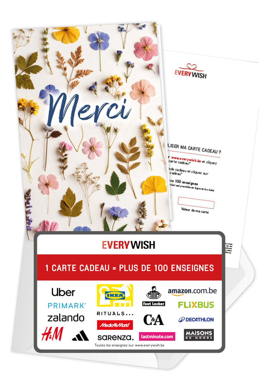 Merci - Fleurs séchées multicolores