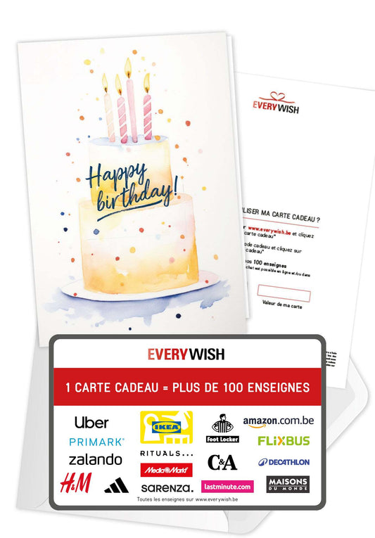 Happy Birthday - Gâteau Jaune