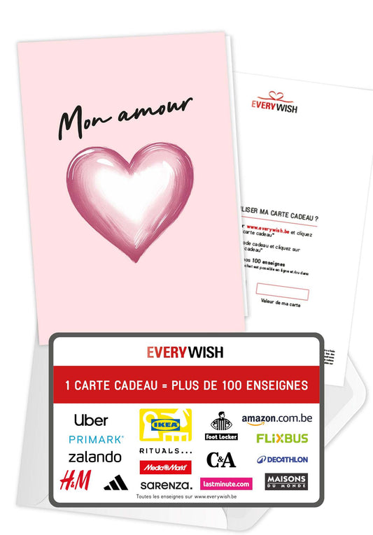 Mon amour - Cœur Rose