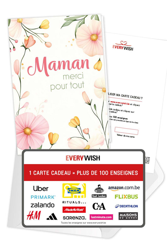 Maman merci pour tout  - Cadre à fleurs