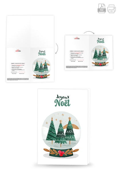 Joyeux Noël - Boule à neige Arbres