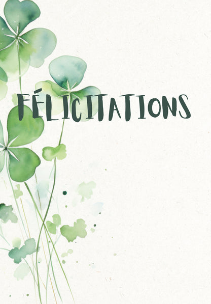 Félicitations - Feuille de trèfle 