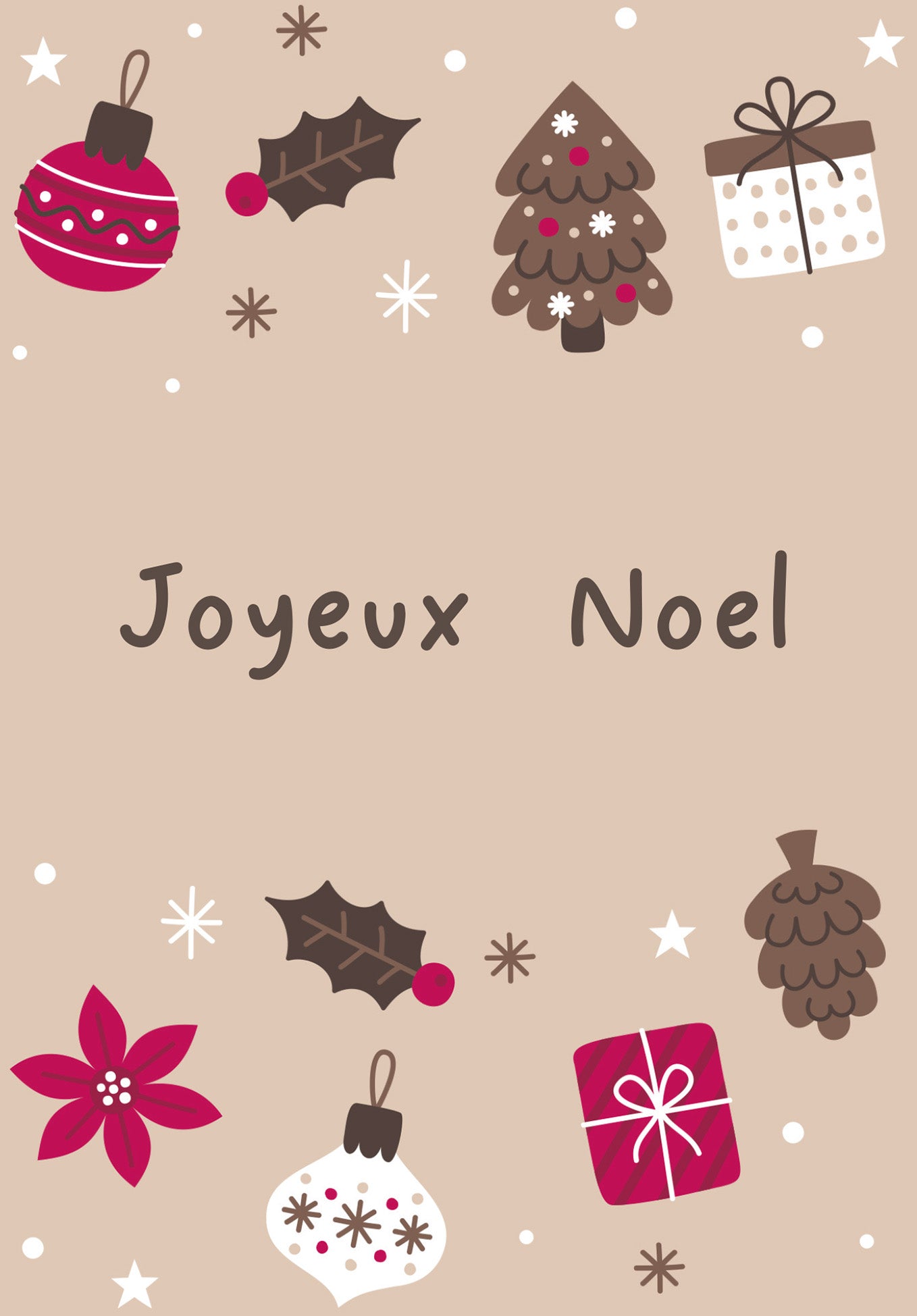 Joyeux Noël - Ornements Beige
