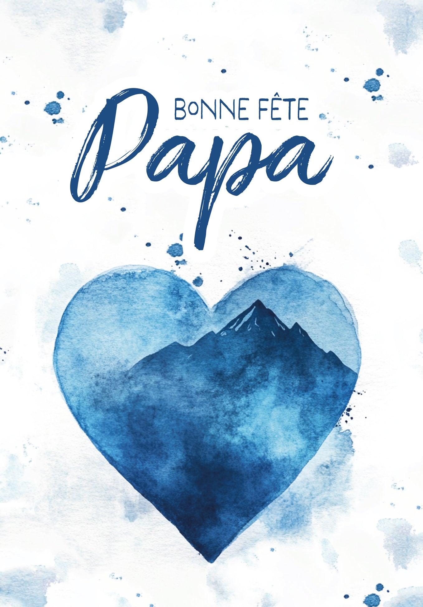Bonne fête Papa - Cœur aquarelle bleu (Valeur du bon)