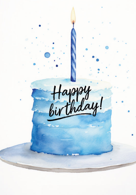 Happy Birthday - Gâteau Bleu