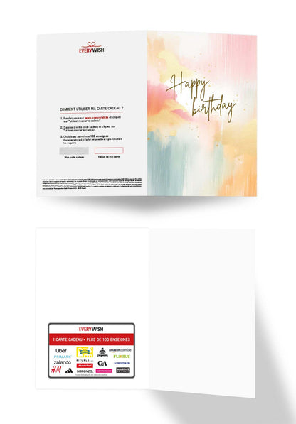 Happy Birthday - Aquarelle colorée