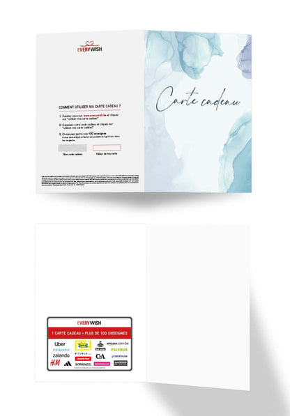 Carte Cadeau - Aquarelle Bleu