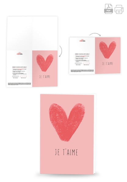 Je t'aime - Cœur rose