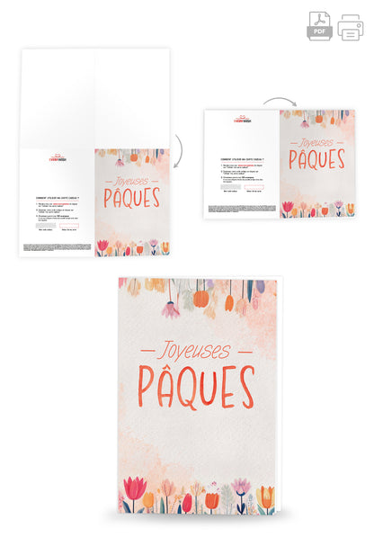 Joyeuses Pâques - Fleurs Aquarelle