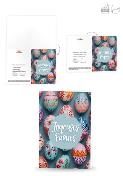 Joyeuses Pâques - Oeufs de Pâques colorés (Valeur du bon)