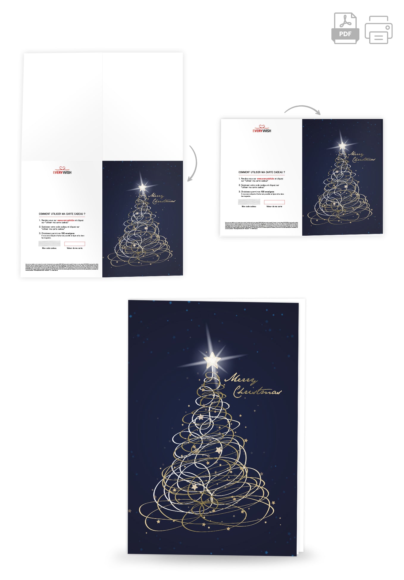 Merry Christmas - Arbre de Noël Bleu 