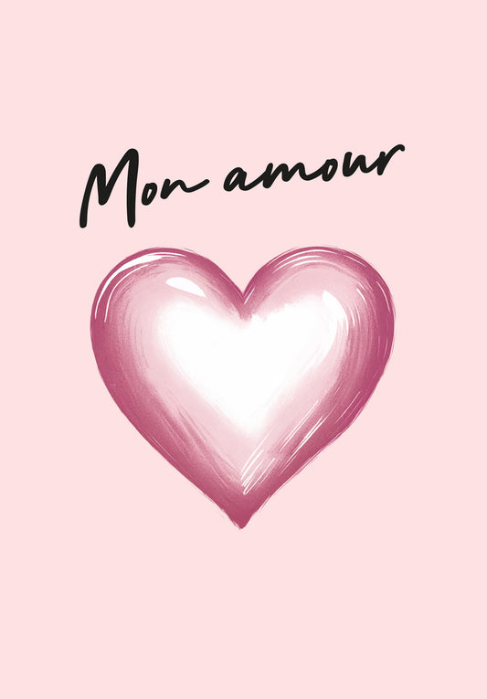 Mon amour - Cœur Rose