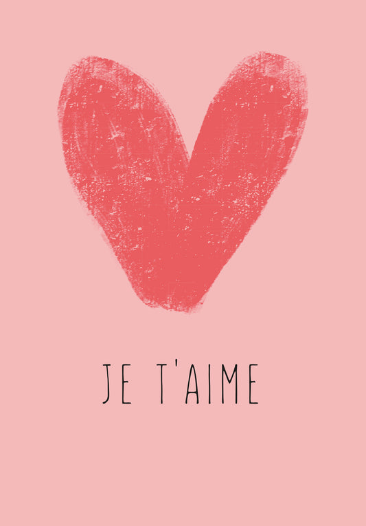 Je t'aime - Cœur rose