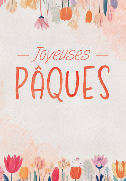 Joyeuses Pâques - Fleurs Aquarelle