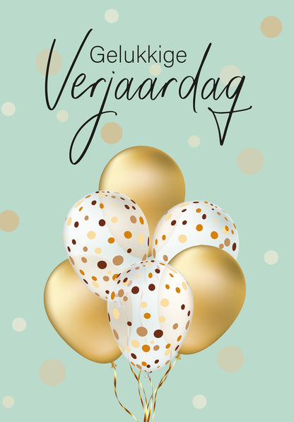 Gelukkige Verjaardag - Gouden Ballonnen (Valeur du bon)