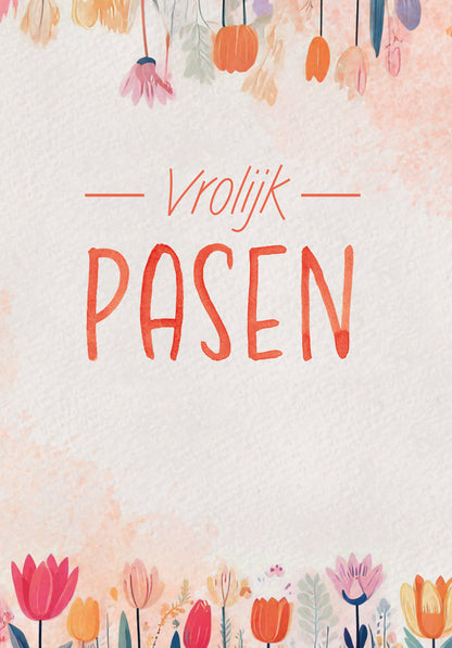 Vrolijk Pasen - Aquarel Bloemen 
