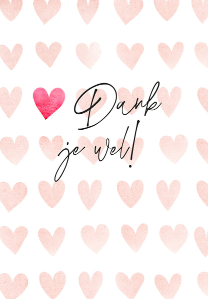 Dank je wel - Harten aquarel (Valeur du bon)