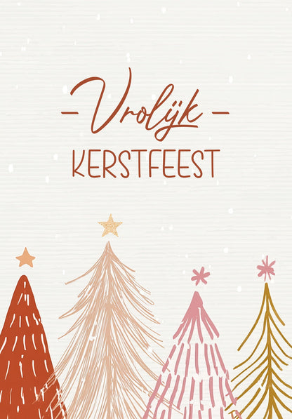 Vrolijk Kerstfeest - Kerstbomen Rood PDF
