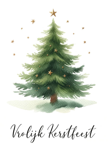 Vrolijk Kerstfeest - Kerstboom Sterren (Valeur du bon)