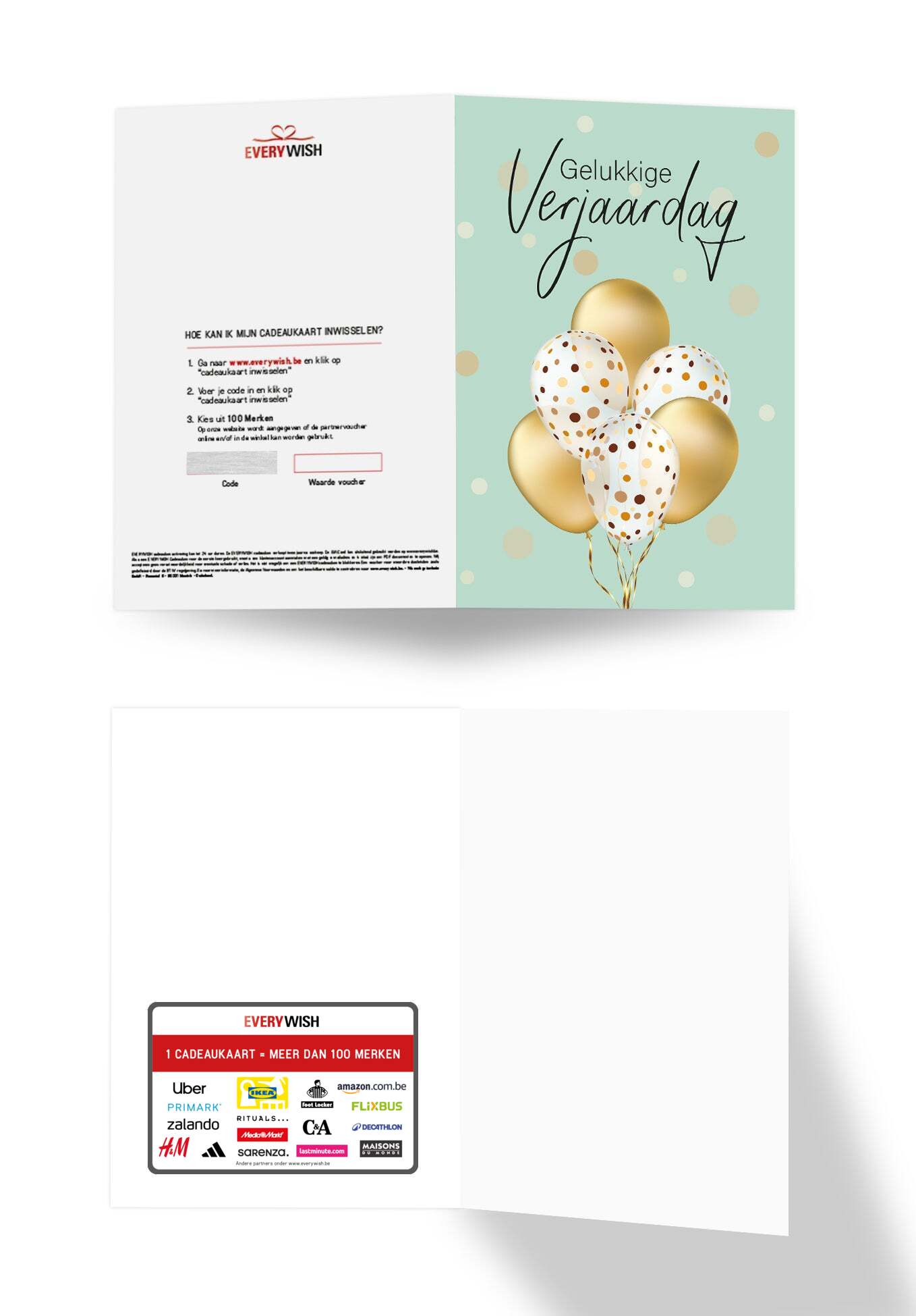 Gelukkige Verjaardag - Gouden Ballonnen (Valeur du bon)