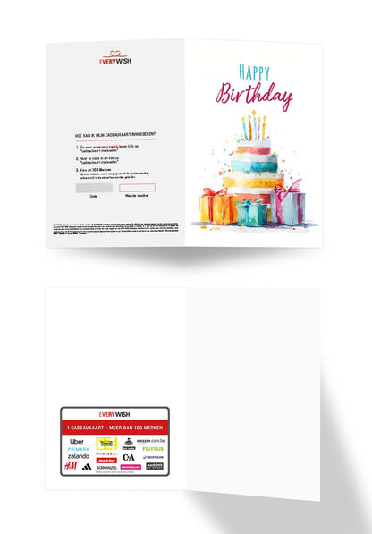 Happy Birthday - Torte Aquarell