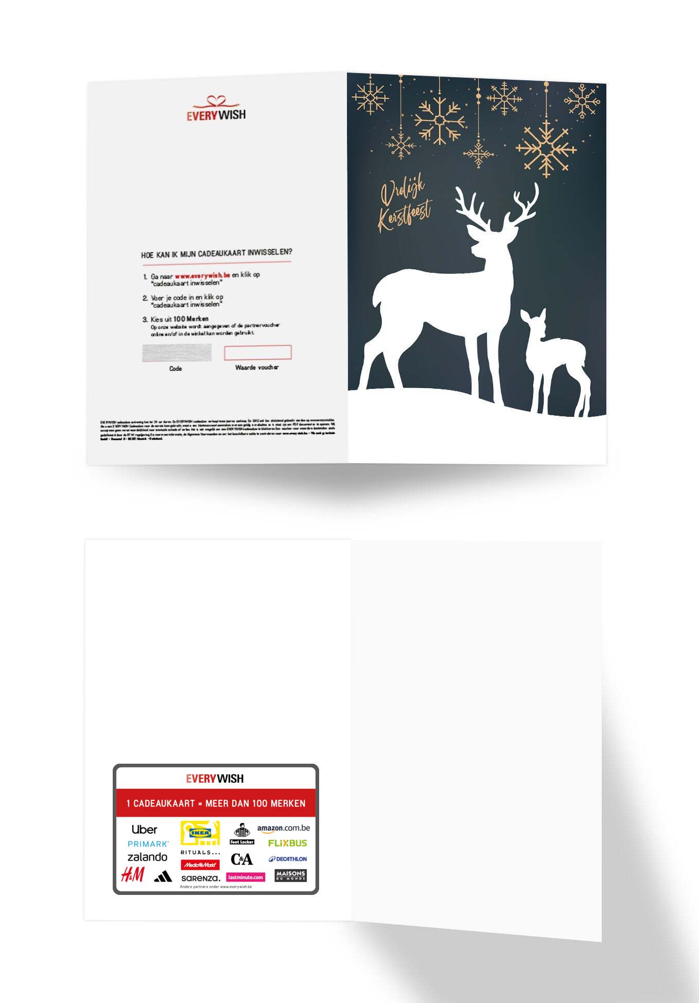 Vrolijk Kerstfeest - Groen Rendier (Valeur du bon)