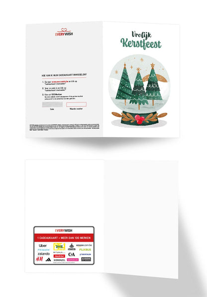 Vrolijk Kerstfeest - Sneeuwbol Bomen