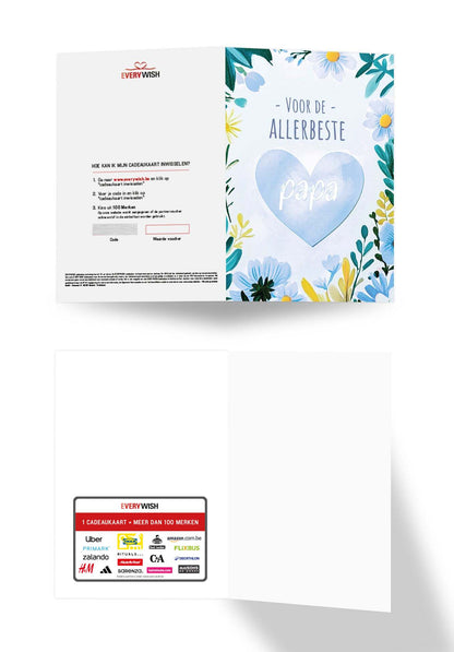 Voor de allerbeste papa - Hart Bloemen (Valeur du bon)