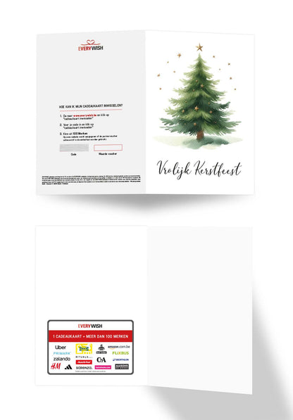 Vrolijk Kerstfeest - Kerstboom Sterren (Valeur du bon)