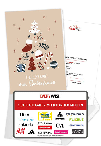 Groet van Sinterklaas - Doodle Beige