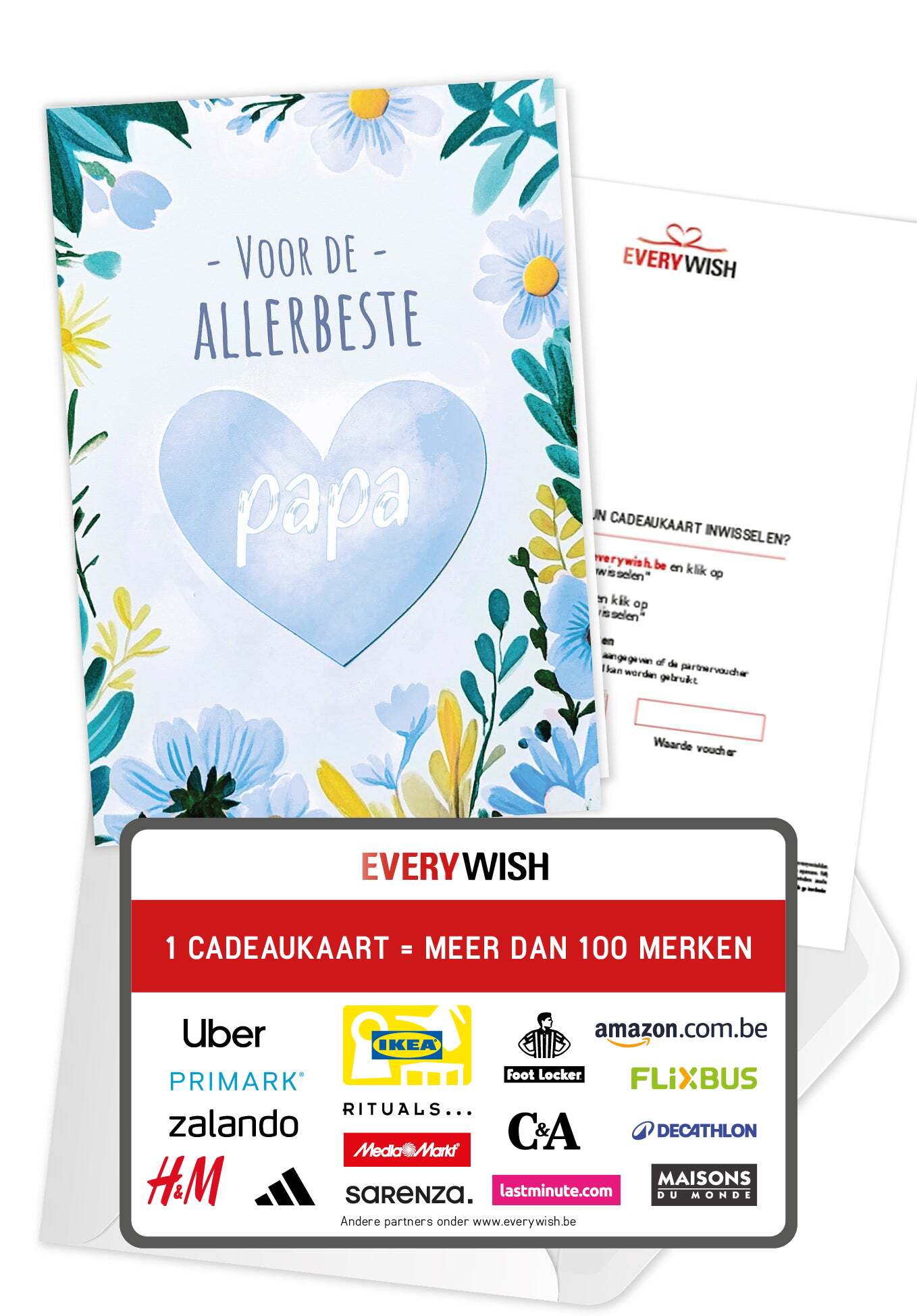 Voor de allerbeste papa - Hart Bloemen (Valeur du bon)