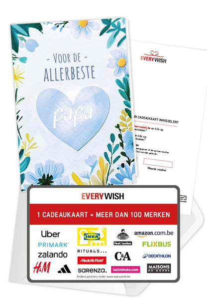 Voor de allerbeste papa - Hart Bloemen (Valeur du bon)