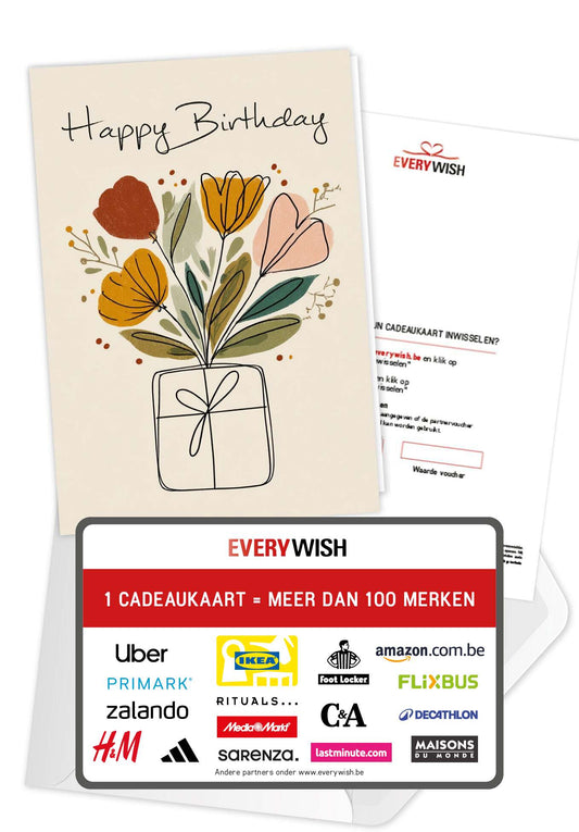 Happy Birthday - Cadeau bloemen