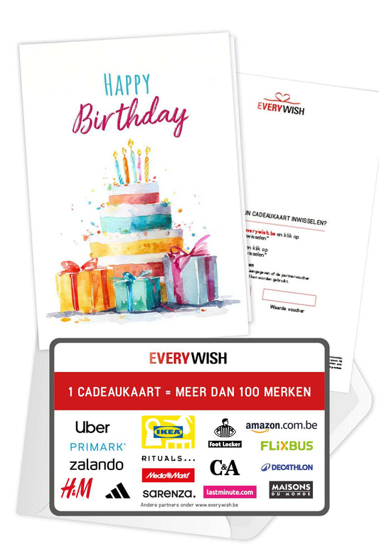 Happy Birthday - Torte Aquarell