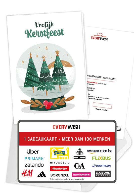 Vrolijk Kerstfeest - Sneeuwbol Bomen