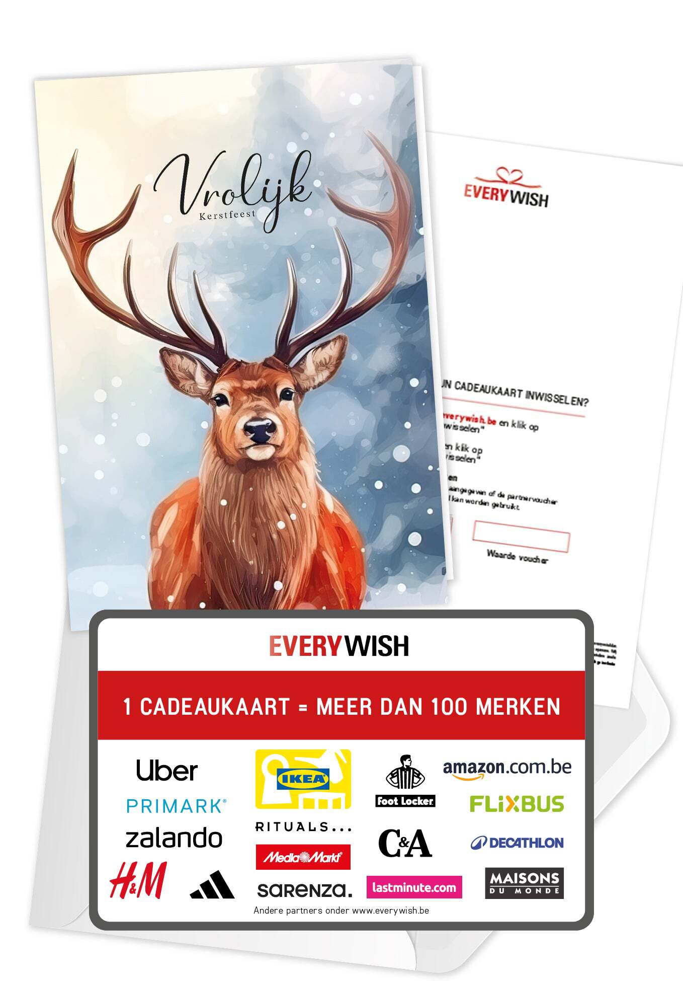 Vrolijk Kerstfeest - Hert (Valeur du bon)