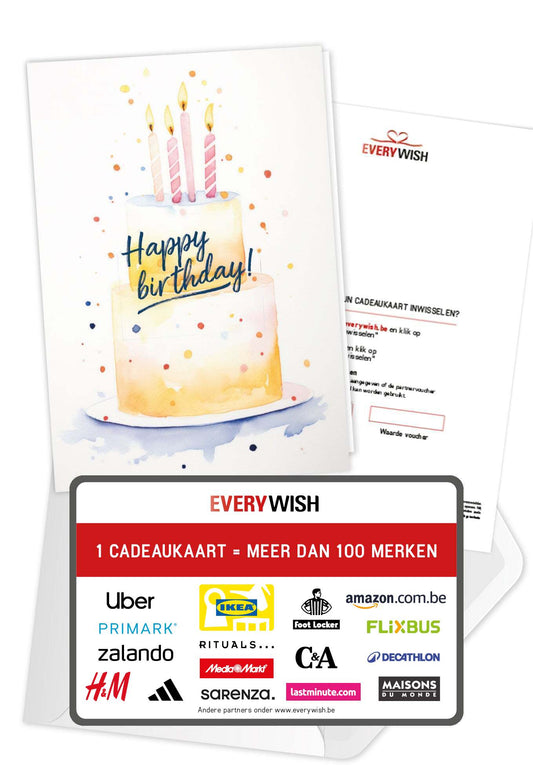 Happy Birthday - Gele Taart