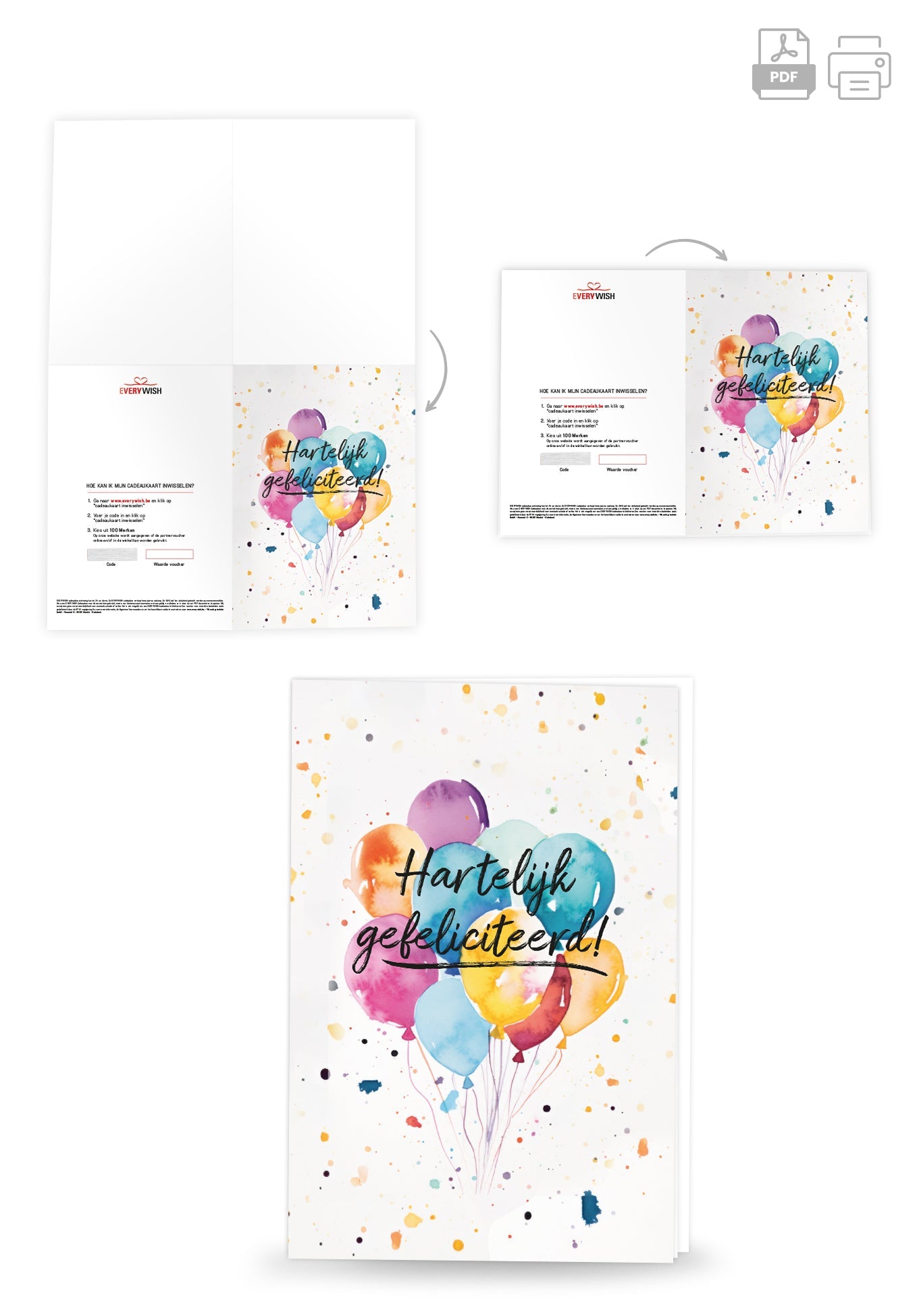 Hartelijk gefeliciteerd - Aquarelballonnen PDF