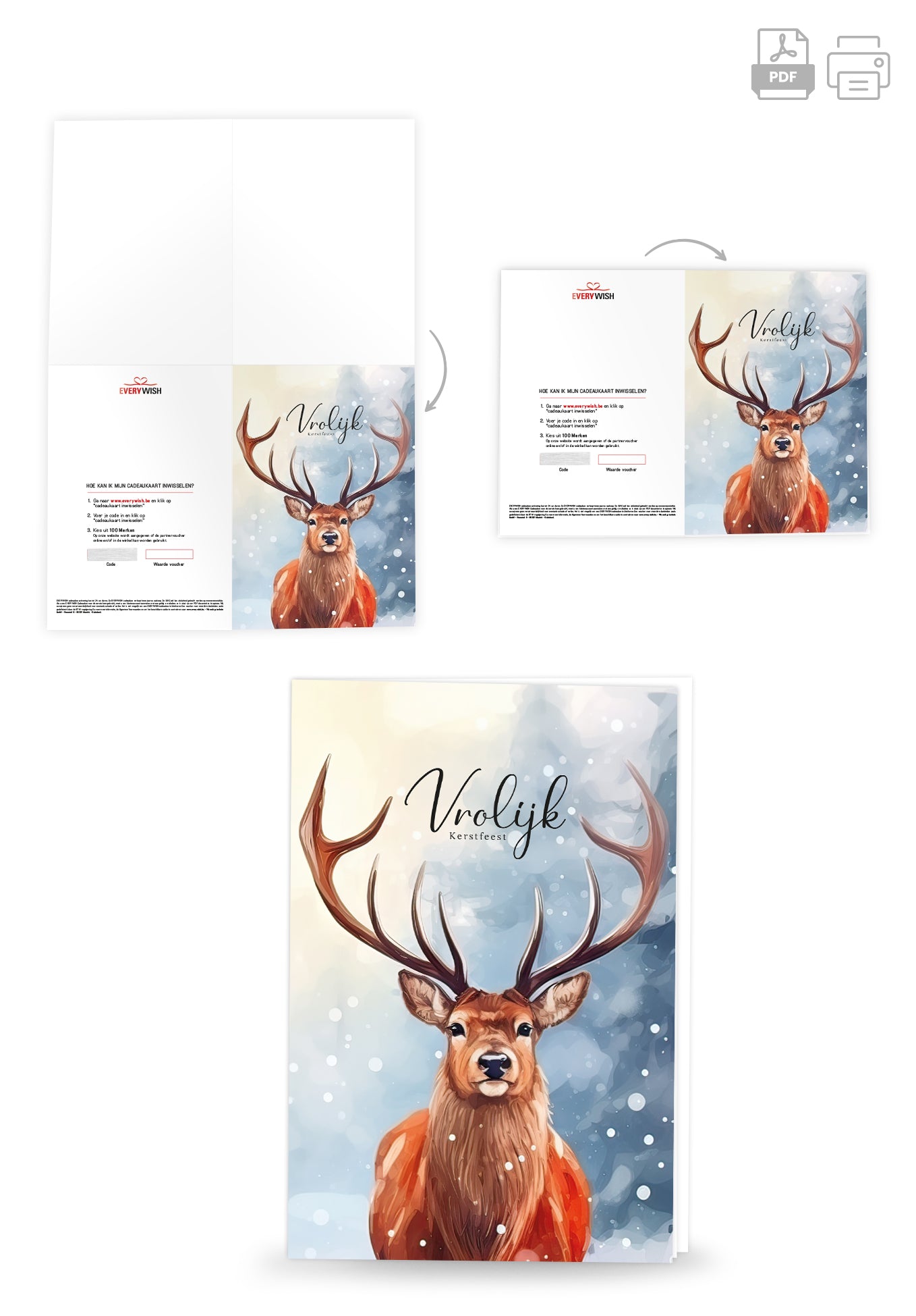 Vrolijk Kerstfeest - Hert (Valeur du bon)