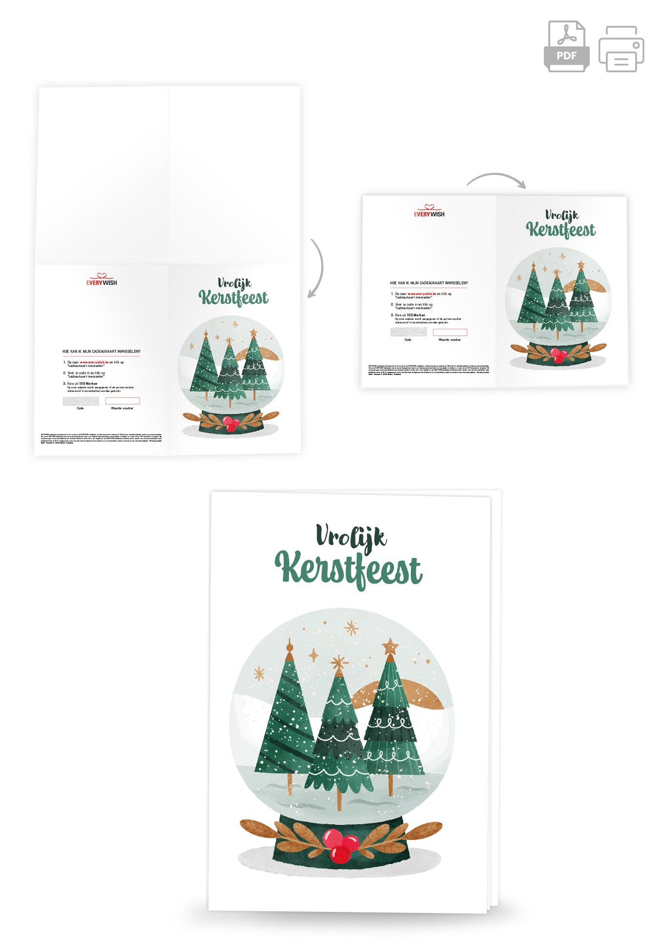 Vrolijk Kerstfeest - Sneeuwbol Bomen