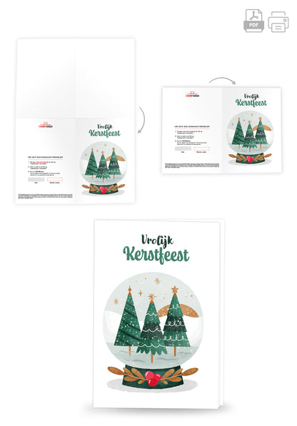 Vrolijk Kerstfeest - Sneeuwbol Bomen