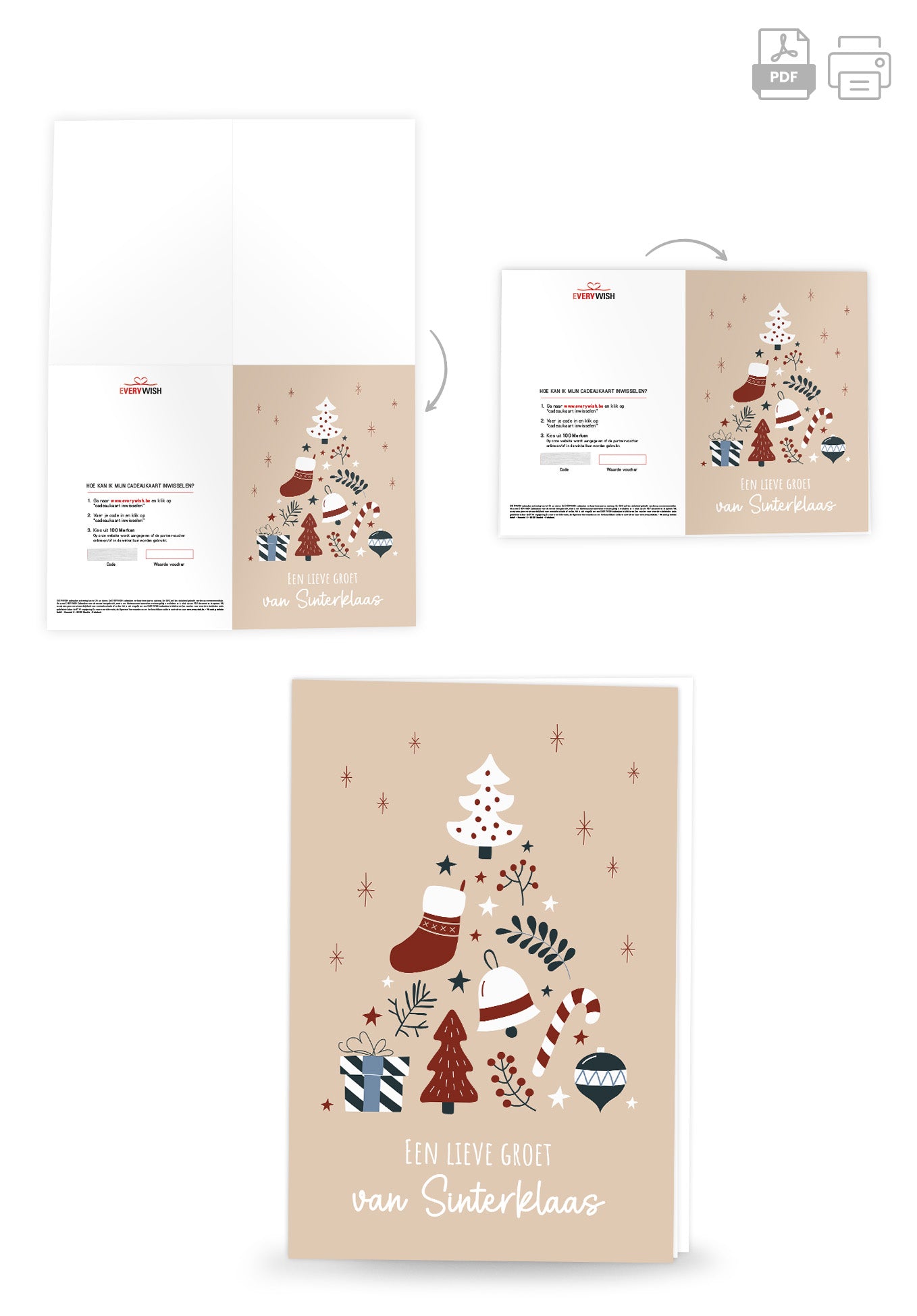 Groet van Sinterklaas - Doodle Beige