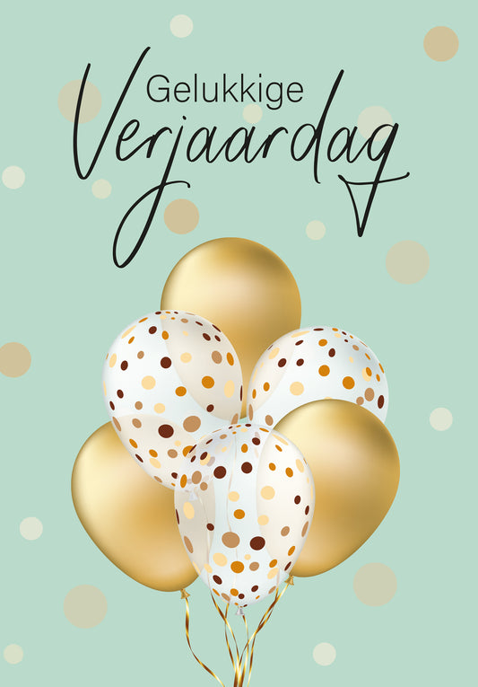 Gelukkige Verjaardag - Gouden Ballonnen
