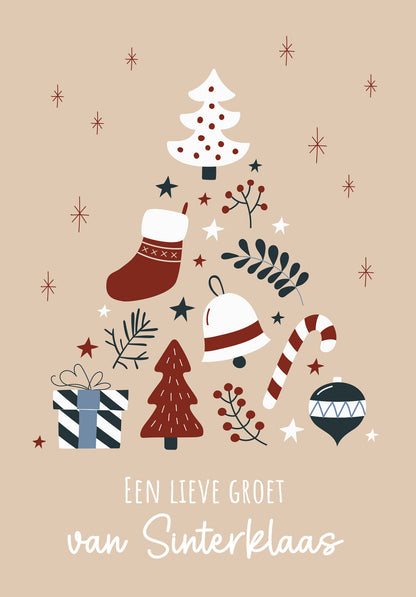Groet van Sinterklaas - Doodle Beige
