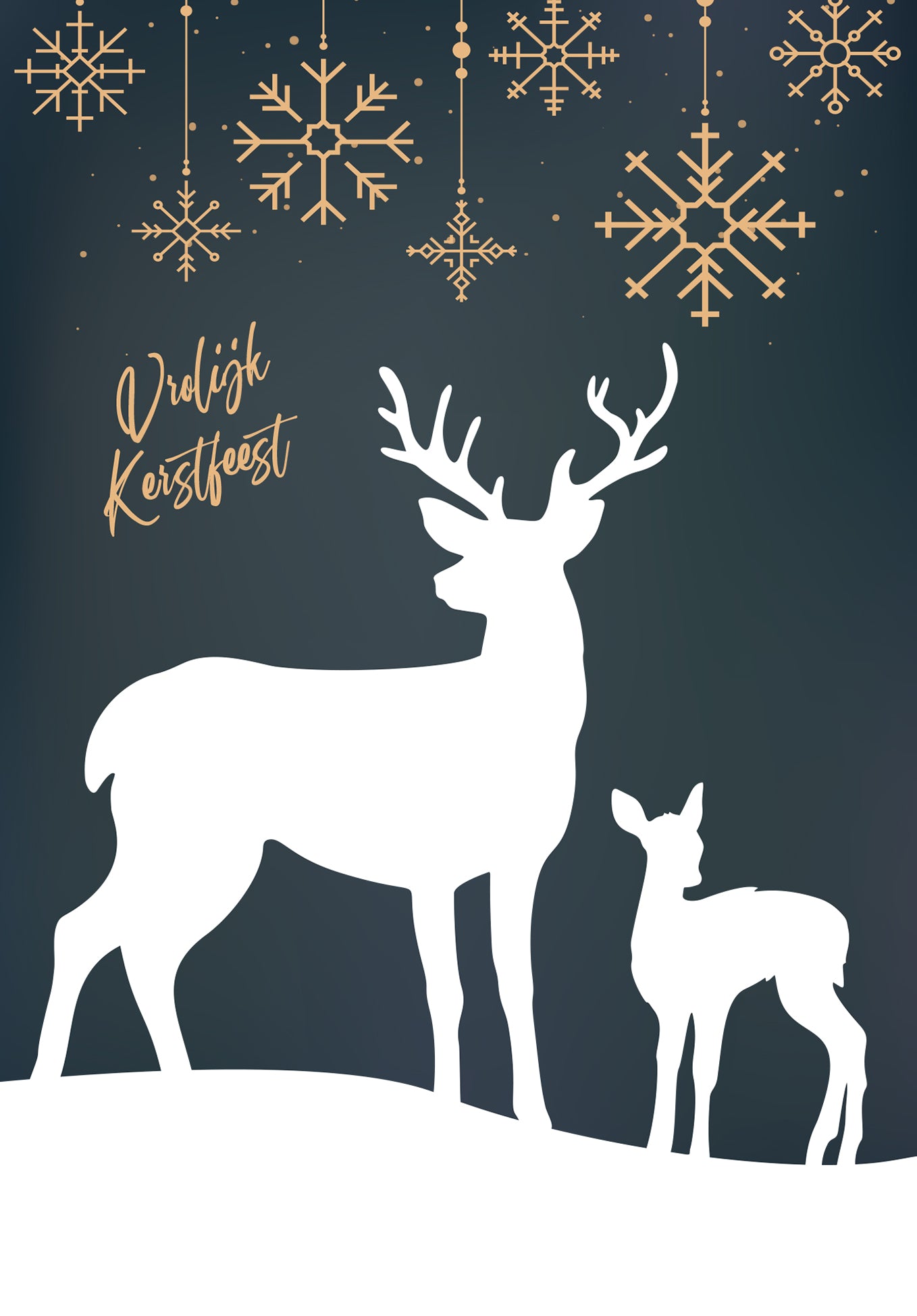 Vrolijk Kerstfeest - Groen Rendier (Valeur du bon)