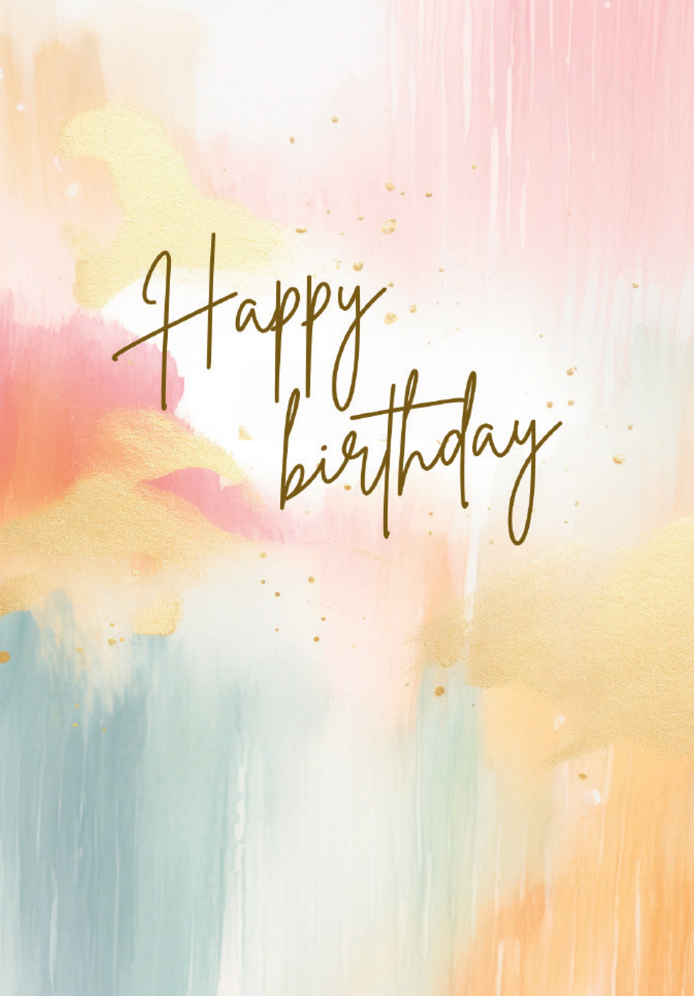 Happy Birthday - Kleurrijke Aquarel (Valeur du bon)